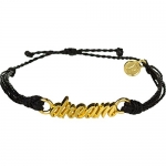 Pura Vida Bracelets Gold Word Collection Bracelet Dream/Black, One Size