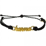 Pura Vida Bracelets Gold Word Collection Bracelet Karma/Black, One Size