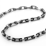 Unique RnBjewelry Stainless Steel Mens Chain Necklace Silver Black