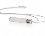 Bar Name Necklace Personalized Bar Necklace Monogram Necklace Sterling Silver (20 Inches)
