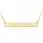 Bar Necklace Personalized Name Necklace 18k Gold Plated Custom Made Any Name (20 Inches)
