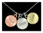 Faith Love Hope Token Necklace