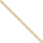 3.0 mm 14K Yellow Gold High Polish Classic Mariner Link Chain Necklace - 18 inches