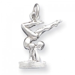 Sterling Silver Gymnast Charm Pendant