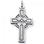 Solid Sterling Silver Celtic & Iona Antiqued Cross Pendant