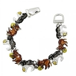 Kitty Cat and Ball Magnetic Closure Charm Fashion Bracelet