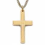 1 10k Gold Filled Diamond Cut Satin Cross Necklace on 18 Chain