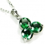 CZ-Triangle Necklace, Emerald-Colored CZ, 18