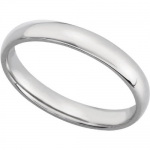 14K White Gold 4mm Comfort Fit Plain Mens Wedding Band (Available Ring Sizes 7-12 1/2) Size 8