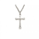 Sterling Silver Flared Ends Cross Necklace on 16 Chain