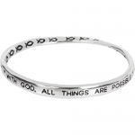 Heirloom Finds Silver Tone With God All Things are Possible Twist Bangle Bracelet