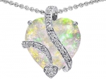 Star K Large 15mm Heart Shape Created Opal Love Pendant