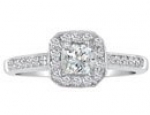 SuperJeweler RLB2731 18W H-I I1 z4 Hansa 20.60Ct Diamond Princess Engagement Ring In 18K White Gold, H - I, Si2 - I1 Size - 4