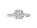 SuperJeweler RLB2727 18W H-I I1 z9 Hansa 0.66Ct Diamond Princess Engagement Ring In 18K White Gold, I - J, Si2 - I1 Size - 9