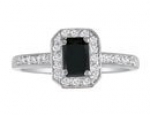 SuperJeweler RLB2734 18W H-I I1-BD z9 Hansa 2Ct Black Diamond Emerald Engagement Ring In 18K White Gold, I - J, Si2 - I1 Size - 9