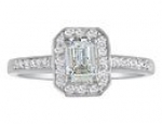 SuperJeweler RLB2735 18W H-I I1 z4 Hansa 3Ct Diamond Emerald Engagement Ring In 18K White Gold, H - I, Si2 - I1 Size - 4