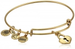 Alex and Ani Womens Key To My Heart Charm Bangle Rafaelian Gold Finish One Size