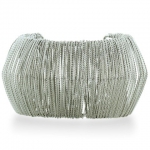 SuperJeweler A00128 Futuristic Wire Wrapped Chunky Silver Plated 1.75 Inch Cuff Bracelet, Fits 6.5 To 8 Inch Wrist