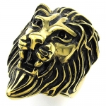 KONOV Jewelry Mens Stainless Steel Ring, Gothic Lion, Gold, Size 11