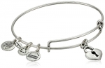 Alex and Ani Bangle Bar Key To My Heart Rafaelian Silver Finish Expandable Bracelet