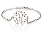 Monogram Bracelet Sterling Silver Personalized Name Necklace (5.5 Inches)