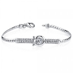 Horseshoe Design Bracelet Sterling Silver with Cubic Zirconia