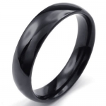 KONOV Jewelry Mens Womens Stainless Steel Ring, 5mm, Comfort Fit Band, Black, Size 6