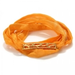 Satya Jewelry Tree Arm Yourself Wrist Wrap Bracelet - Gold Plate (Tangerine)