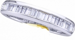 Ladies 10k White Gold .5 Ct Baguette Cut Diamond Wedding Engagement Band Ring