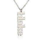 Vertical Name Necklace Personalized Name Necklace -925 Sterling Silver Choose any name to personalize (14 Inches)