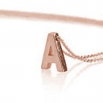 Initial Necklace 18k Rose Gold Plated Personalized Initial Necklace Letter Necklace-Choose Any Initial (14 Inches)