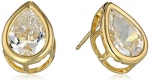 18k Yellow Gold-Plated Sterling Silver and Cubic Zirconia Pear-Shape Stud Earrings