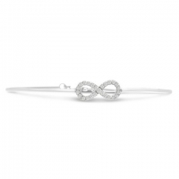 SuperJeweler H111310 Cubic Zirconia Infinity Bangle Bracelet Crafted In Solid Sterling Silver