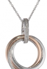 14k Rose Gold-Plated Sterling Silver and Diamond Circle Pendant Necklace (1/6 cttw, I-J Color, I2-I3 Clarity), 18