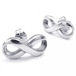 KONOV Jewelry Womens Stainless Steel Love Infinity Stud Earrings, Silver