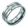 Titanium Grooved 8mm Brushed And Polished Band, Size 7.5