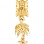 Reflection Beads Silver Gold Plated Palm Tree Beach Dangle