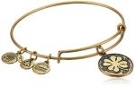 Alex and Ani Bangle Bar Four Leaf Clover Rafaelian Gold Finish Expandable Bracelet