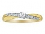 SuperJeweler H060824 10Y z6 Beautiful Crossover Diamond Promise Ring, 10K Yellow Gold Size - 6