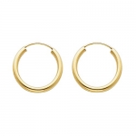 14k Yellow Gold 2mm Thickness Endless Hoop Earrings (18 x 18 mm)
