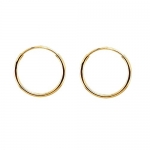 Continuous Endless Round Circle 14k Yellow Gold Hoop Earrings 10mm