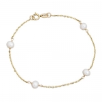 14k Gold Cultured Pearl Children's Bracelet 6