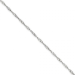 Sterling Silver 2.50 mm High Polish Diamond Cut Singapore Link Chain Necklace - 22 inches