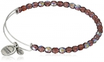 Alex and Ani Bangle Bar Color Palette Amethyst-Color Rock Candy Shiny-Silver Expandable Bracelet, 2.75