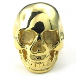 KONOV Jewelry Mens Stainless Steel Ring, Gothic Skull, Gold, Size 13