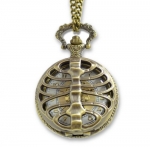 Great Gift Human Heart Inside Ribcage Antique Style Bronze Necklace Pocket Watch 32 Chain