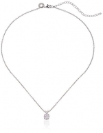 CZ by Kenneth Jay Lane Timeless Basics Round Cubic Zirconia Classic Pendant Necklace, 16+2  Extender