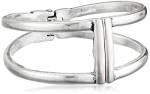 Kenneth Cole New York River Shell Silver-Tone Two-Row Hinged Bangle Bracelet