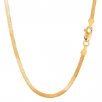 14K Yellow Gold Imperial Herringbone Chain Bracelet - Width 3.0 mm - Length 7 Inch