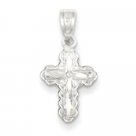 Sterling Silver Diamond-cut Cross Charm